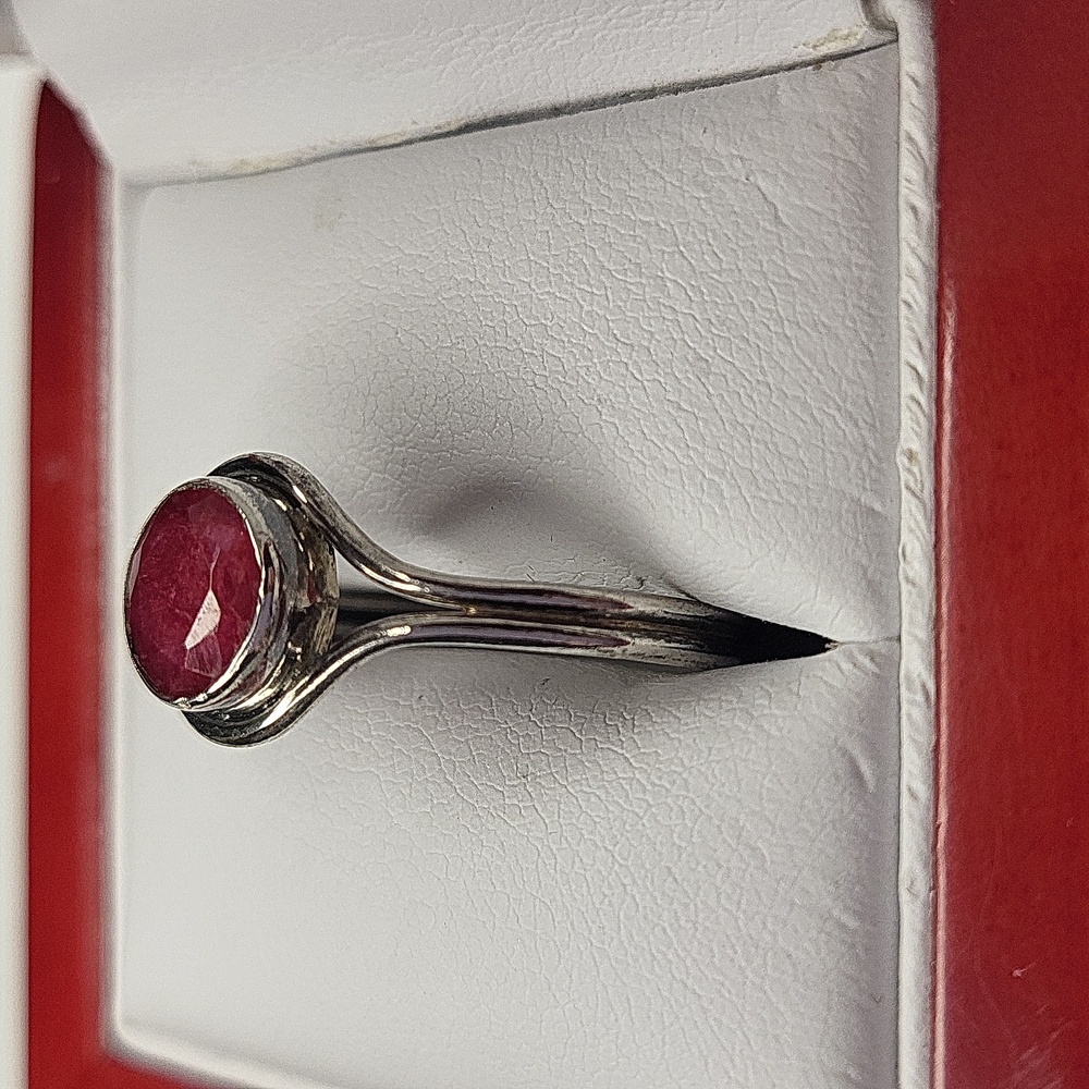 Sterling Silver Ring With Ruby Gemstone - image 2